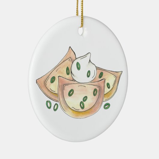 Pierogies Poland Cuisine Potato Dumplings Foodie Keramisch Ornament (Rechts)