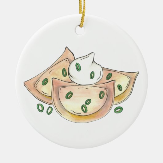 Pierogies Poland Cuisine Potato Dumplings Foodie Keramisch Ornament (Voorkant)