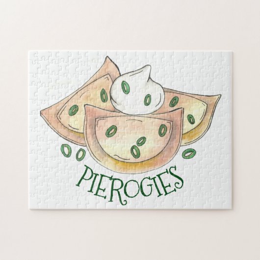 Pierogies Poland Cuisine Potato Dumplings Foodie Legpuzzel (Horizontaal)