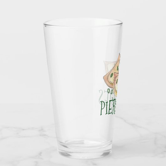 Pierogies Poolse aardappeldumplings met zure crème Glas (Rechts)