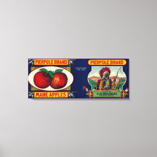 Pierpole Apple LabelStrong, ME Canvas Afdruk (Voorkant)