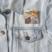 Pierre A Renoir | A. Fournaise in de Grenouillere Vierkante Button 5,1 Cm (In situ)