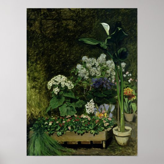 Pierre A Renoir | Bloemen in een Greenhouse Poster (Voorkant)