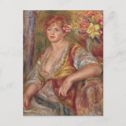 Pierre A Renoir | Blonde vrouw met Roos Briefkaart (Voorkant)