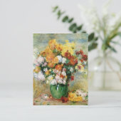 Pierre A Renoir | Bouquet Chrysanthemums Briefkaart (Staand voorkant)