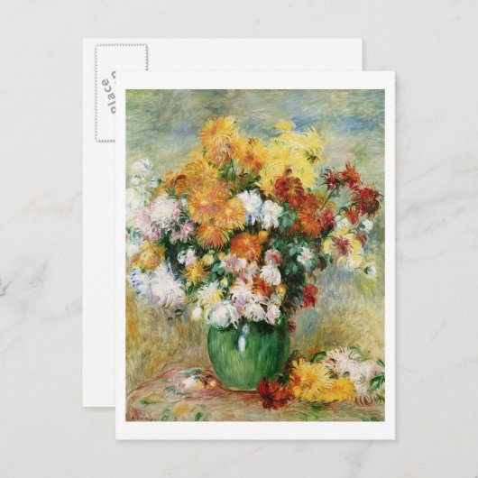 Pierre A Renoir | Bouquet Chrysanthemums Briefkaart (Voorkant / Achterkant)