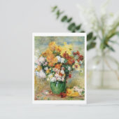 Pierre A Renoir | Bouquet Chrysanthemums Briefkaart (Staand voorkant)