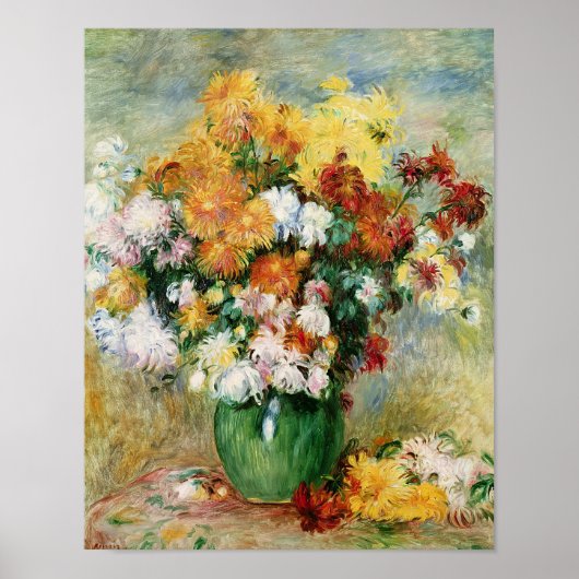Pierre A Renoir | Bouquet Chrysanthemums Poster (Voorkant)