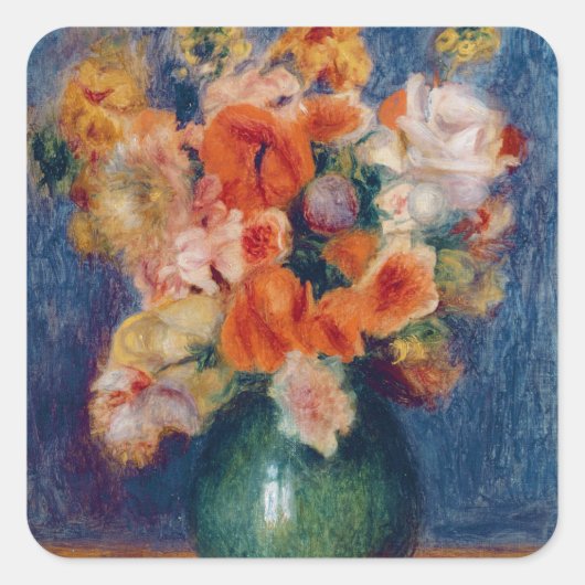 Pierre A Renoir | Bouquet Vierkante Sticker (Voorkant)