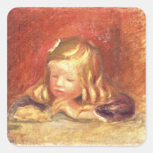 Pierre A Renoir | Coco bij de tabel Vierkante Sticker (Voorkant)