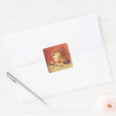 Pierre A Renoir | Coco bij de tabel Vierkante Sticker (Envelop)