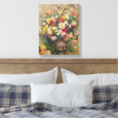 Pierre A Renoir | Dahlias Canvas Afdruk (Insitu (Slaapkamer))