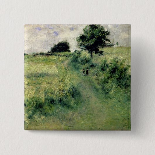 Pierre A Renoir | De waterplaats Vierkante Button 5,1 Cm (Voorkant)