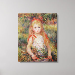 Pierre A Renoir Draagbloemen voor kleine meisjes Canvas Afdruk