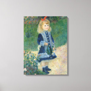 Pierre A Renoir  Een meisje met een waterkering Canvas Afdruk