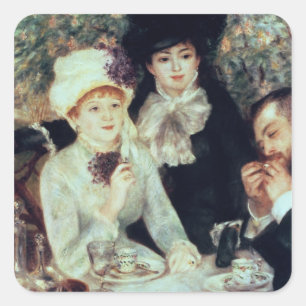 Pierre A Renoir   Einde van de lunch Vierkante Sticker