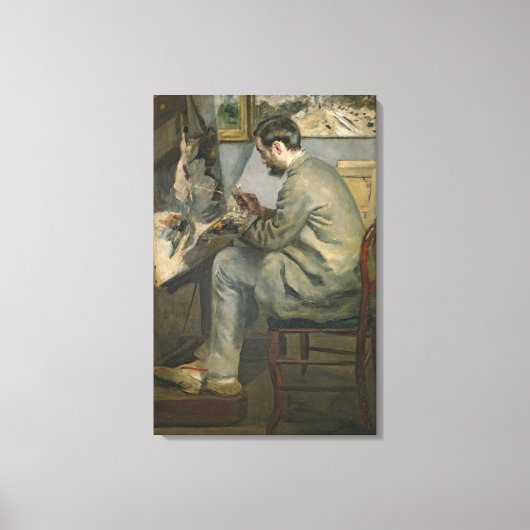 Pierre A Renoir | Frederic Bazille op zijn Easel Canvas Afdruk (Voorkant)