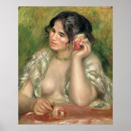 Pierre A Renoir | Gabrielle met een Roos Poster (Voorkant)