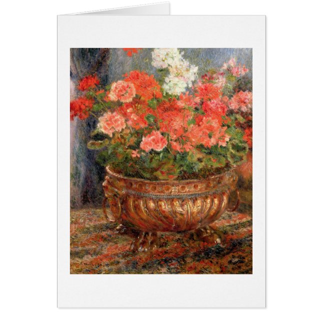 Pierre A Renoir | Geraniums in een koperbekken (Voorkant)