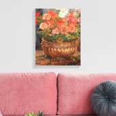 Pierre A Renoir | Geraniums in een koperbekken Canvas Afdruk (Insitu (Woonkamer))