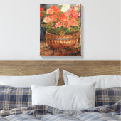 Pierre A Renoir | Geraniums in een koperbekken Canvas Afdruk (Insitu (Slaapkamer))