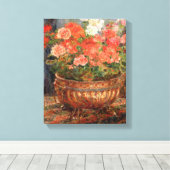 Pierre A Renoir | Geraniums in een koperbekken Canvas Afdruk (Insitu (Houten vloer))