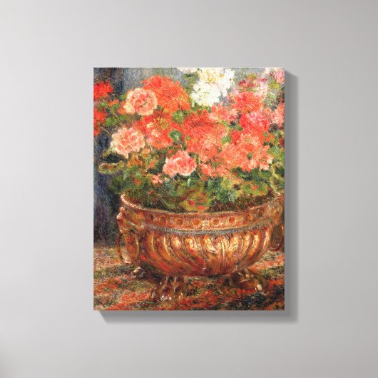 Pierre A Renoir | Geraniums in een koperbekken Canvas Afdruk (Voorkant)