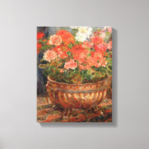 Pierre A Renoir   Geraniums in een koperbekken Canvas Afdruk