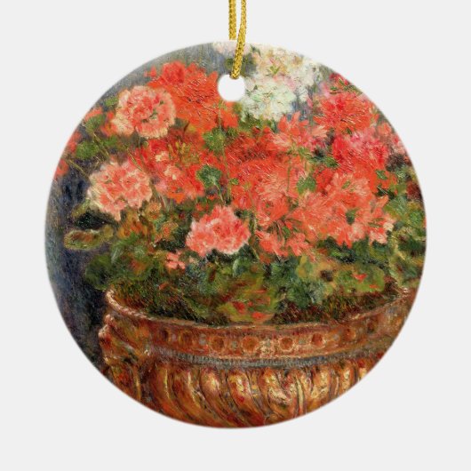 Pierre A Renoir | Geraniums in een koperbekken Keramisch Ornament (Voorkant)