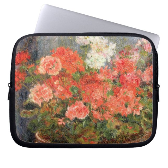 Pierre A Renoir | Geraniums in een koperbekken Laptop Sleeve (Voorkant)