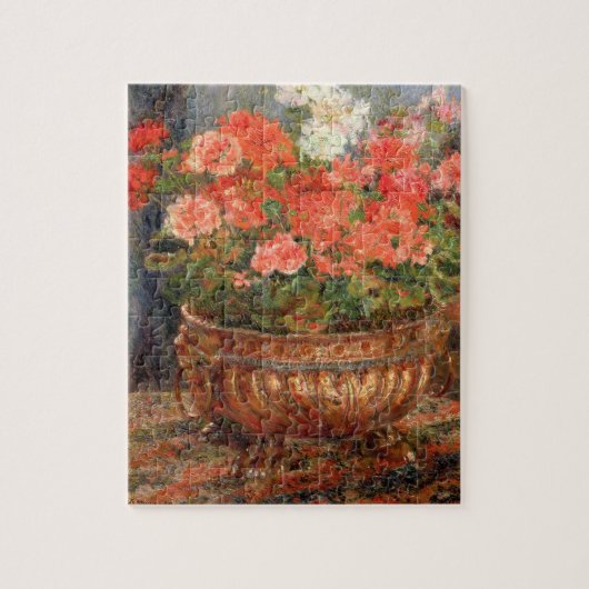 Pierre A Renoir | Geraniums in een koperbekken Legpuzzel (Verticaal)