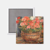 Pierre A Renoir | Geraniums in een koperbekken Magneet (Voorkant / Achterkant)