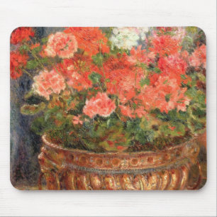 Pierre A Renoir   Geraniums in een koperbekken Muismat