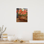 Pierre A Renoir | Geraniums in een koperbekken Poster (Keuken)