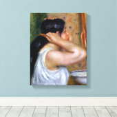 Pierre A Renoir | Girl Combing her Hair Canvas Afdruk (Insitu (Houten vloer))