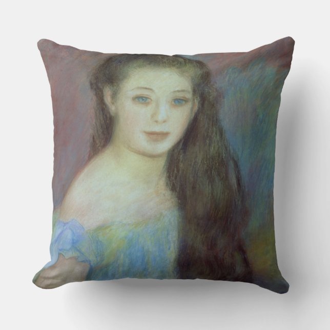 Pierre A Renoir | Jonge meid met blauwe ogen Kussen (Voorkant)