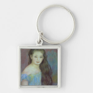 Pierre A Renoir Jonge meid met blauwe ogen Sleutelhanger