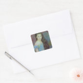 Pierre A Renoir | Jonge meid met blauwe ogen Vierkante Sticker (Envelop)