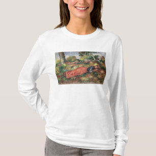 Pierre A Renoir Jonge meisjes die op de gras sla T-shirt