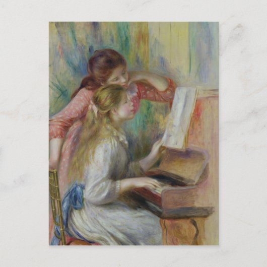 Pierre A Renoir | Jonge meisjes in de Piano Briefkaart (Voorkant)