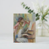 Pierre A Renoir | Jonge meisjes in de Piano Briefkaart (Staand voorkant)