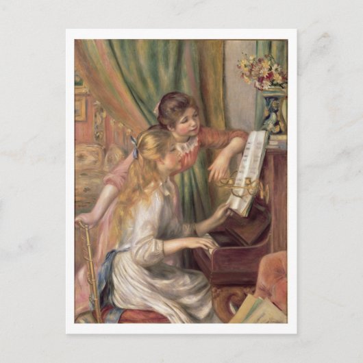 Pierre A Renoir | Jonge meisjes in de Piano Briefkaart (Voorkant)
