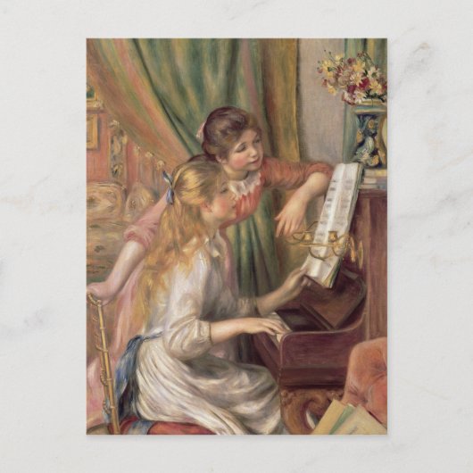 Pierre A Renoir | Jonge meisjes in de Piano Briefkaart (Voorkant)