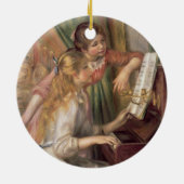 Pierre A Renoir | Jonge meisjes in de Piano Keramisch Ornament (Achterkant)