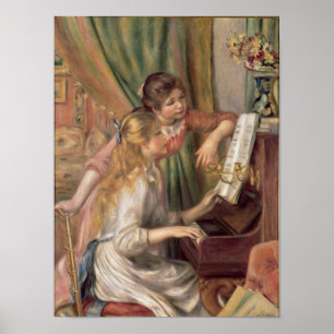 Pierre A Renoir   Jonge meisjes in de Piano Poster