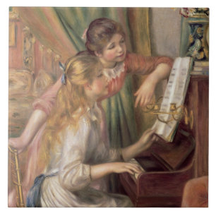 Pierre A Renoir   Jonge meisjes in de Piano Tegeltje