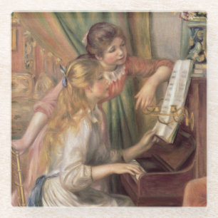 Pierre A Renoir Jonge meisjes in Piano Glazen Onderzetter