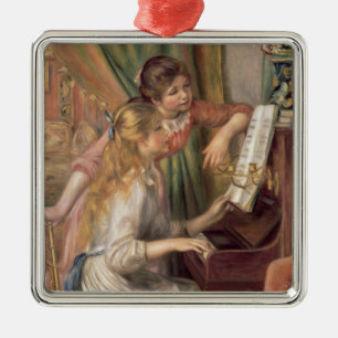 Pierre A Renoir  Jonge meisjes in Piano Metalen Ornament