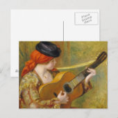 Pierre A Renoir | Jonge Spaanse vrouw met gitaar Briefkaart (Voorkant / Achterkant)