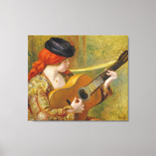 Pierre A Renoir   Jonge Spaanse vrouw met gitaar Canvas Afdruk